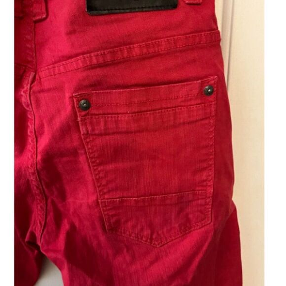 Copper Rivet Pant Women Size 29/32 Red Cotton Blend Button Five-Pockets Slim Fit - Picture 3 of 8